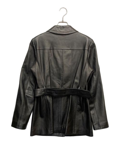 Aquascutum（アクアスキュータム）Aquascutum (アクアスキュータム) ラムレザーコート ブラック サイズ:9の古着・服飾アイテム