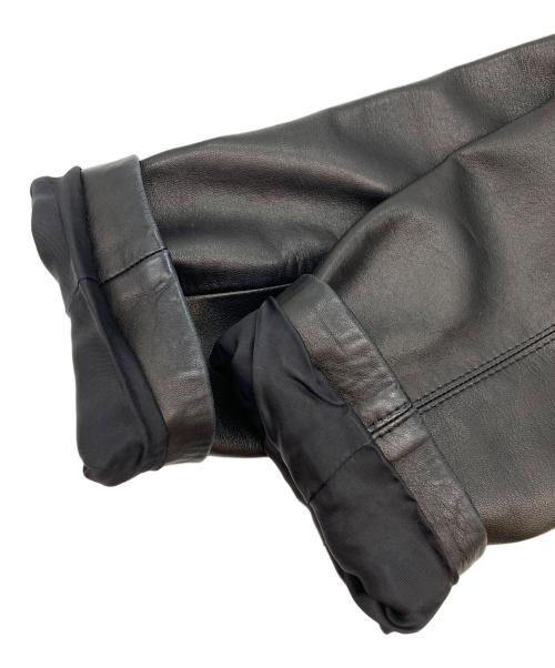 Aquascutum（アクアスキュータム）Aquascutum (アクアスキュータム) ラムレザーコート ブラック サイズ:9の古着・服飾アイテム