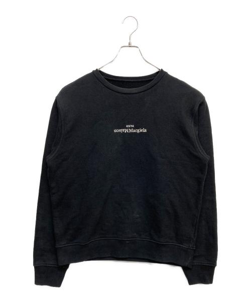 Maison Margiela（メゾンマルジェラ）Maison Margiela (メゾンマルジェラ) 逆さ ロゴ スウェット ブラック サイズ:48の古着・服飾アイテム
