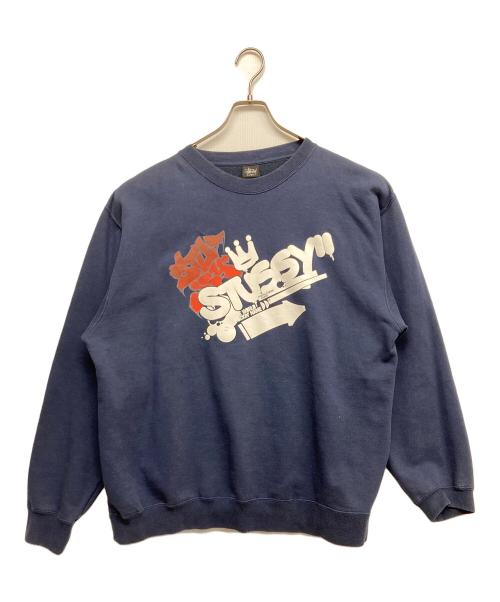 stussy（ステューシー）stussy (ステューシー) グラッフィックロゴスウェット ネイビー サイズ:Lの古着・服飾アイテム