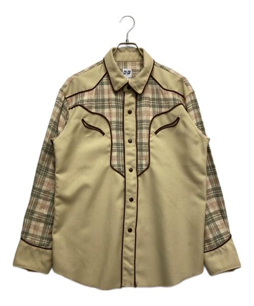 AiE（エーアイイー）AiE (エーアイイー) ウエスタンチェックシャツ ベージュ サイズ:Sの古着・服飾アイテム