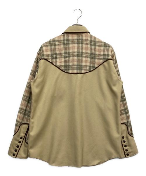 AiE（エーアイイー）AiE (エーアイイー) ウエスタンチェックシャツ ベージュ サイズ:Sの古着・服飾アイテム