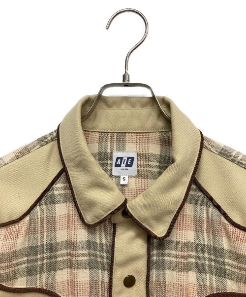 AiE（エーアイイー）AiE (エーアイイー) ウエスタンチェックシャツ ベージュ サイズ:Sの古着・服飾アイテム