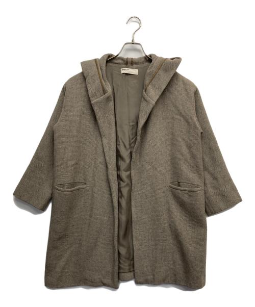 evam eva（エヴァムエヴァ）evam eva (エヴァムエヴァ) ラムウールフードコート ブラウン サイズ:1の古着・服飾アイテム