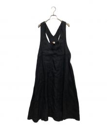 08MAB（ゼロハチマブ）の古着「リネンカシュクールジャンパースカート」｜ブラック