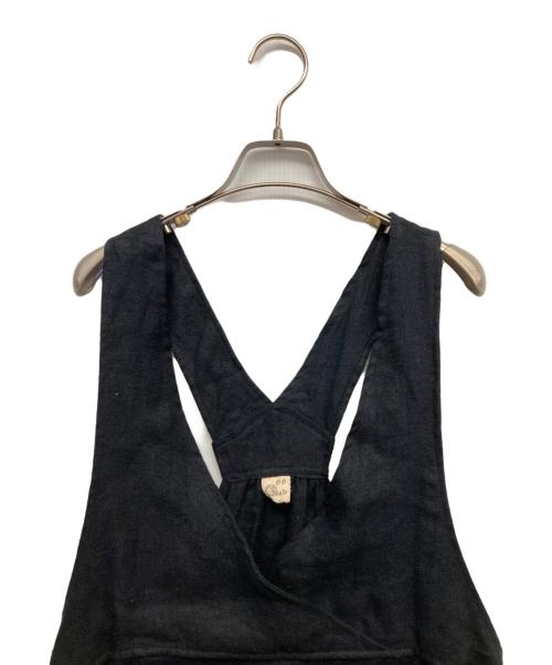 08MAB（ゼロハチマブ）08MAB (ゼロハチマブ) リネンカシュクールジャンパースカート ブラック サイズ:FREEの古着・服飾アイテム