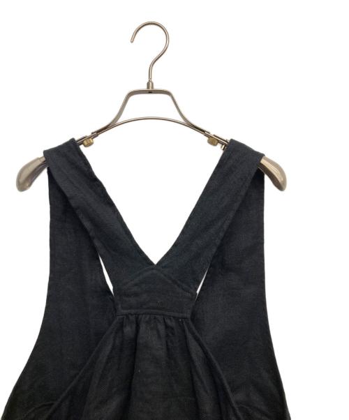 08MAB（ゼロハチマブ）08MAB (ゼロハチマブ) リネンカシュクールジャンパースカート ブラック サイズ:FREEの古着・服飾アイテム