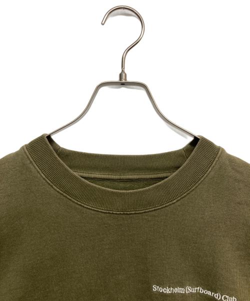 Stockholm Surfboard Club（ストックホルム サーフボード クラブ）Stockholm Surfboard Club (ストックホルム サーフボード クラブ) RHC Ron Herman (アールエイチシー ロンハーマン) ロゴ刺繍クルーネックスウェット オリーブ サイズ:XLの古着・服飾アイテム