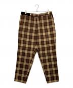 Graphpaperグラフペーパー）の古着「Wool check cook pants」｜ブラウン