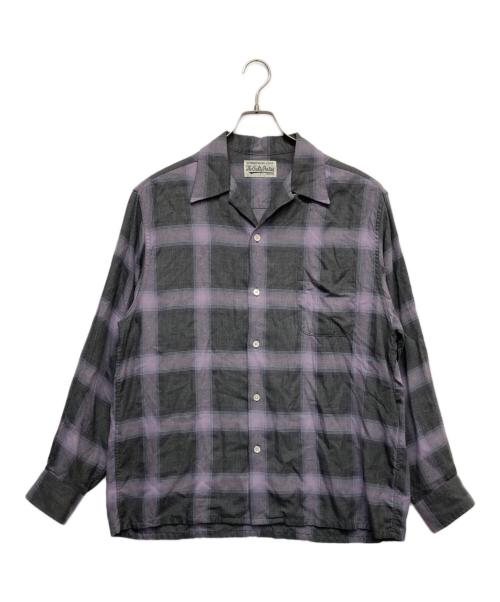 WACKO MARIA（ワコマリア）WACKO MARIA (ワコマリア) 23AW オンブレチェックシャツ グレー×パープル サイズ:Lの古着・服飾アイテム