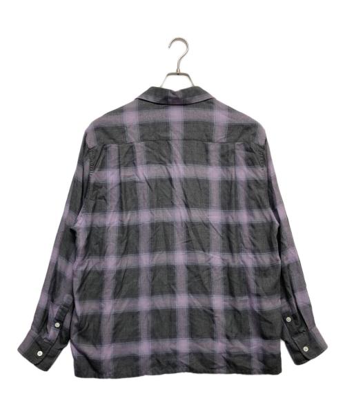 WACKO MARIA（ワコマリア）WACKO MARIA (ワコマリア) 23AW オンブレチェックシャツ グレー×パープル サイズ:Lの古着・服飾アイテム