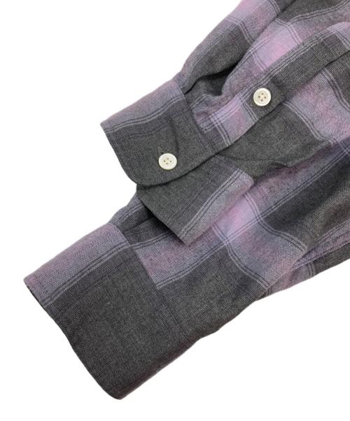 WACKO MARIA（ワコマリア）WACKO MARIA (ワコマリア) 23AW オンブレチェックシャツ グレー×パープル サイズ:Lの古着・服飾アイテム