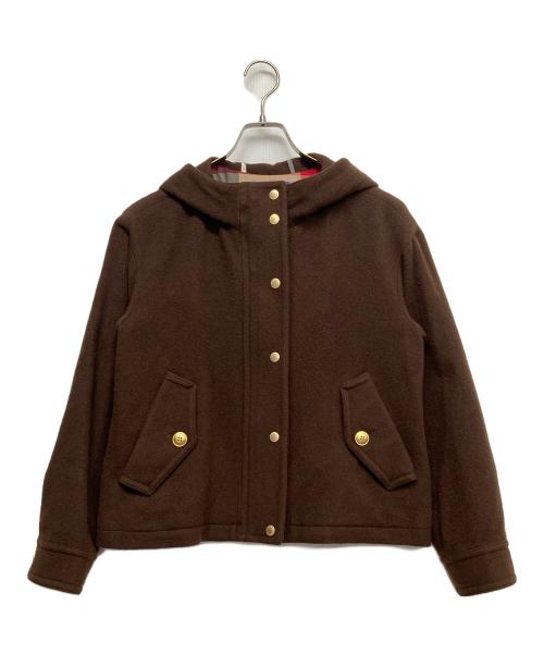 BLUE LABEL CRESTBRIDGE（ブルーレーベルクレストブリッジ）BLUE LABEL CRESTBRIDGE (ブルーレーベルクレストブリッジ) ショート丈フーデッドブルゾン ネイビー サイズ:36の古着・服飾アイテム