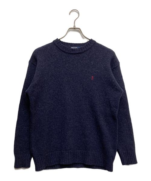 POLO RALPH LAUREN（ポロ・ラルフローレン）POLO RALPH LAUREN (ポロ・ラルフローレン) クルーネックニット ネイビー サイズ:Lの古着・服飾アイテム