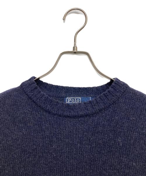 POLO RALPH LAUREN（ポロ・ラルフローレン）POLO RALPH LAUREN (ポロ・ラルフローレン) クルーネックニット ネイビー サイズ:Lの古着・服飾アイテム