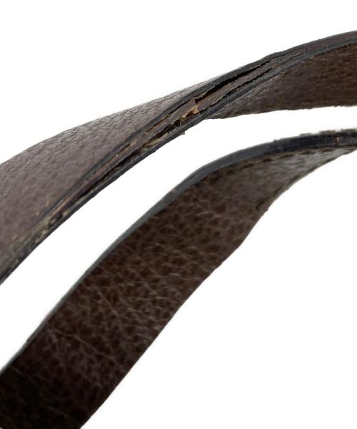 GUCCI（グッチ）GUCCI (グッチ) ゴールドプレートレザートートバッグ ブラウンの古着・服飾アイテム