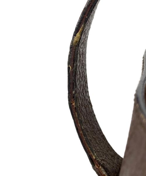 GUCCI（グッチ）GUCCI (グッチ) ゴールドプレートレザートートバッグ ブラウンの古着・服飾アイテム