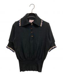 Vivienne Westwood RED LABEL（ヴィヴィアンウエストウッドレッドレーベル）の古着「ニットポロシャツ」｜ブラック
