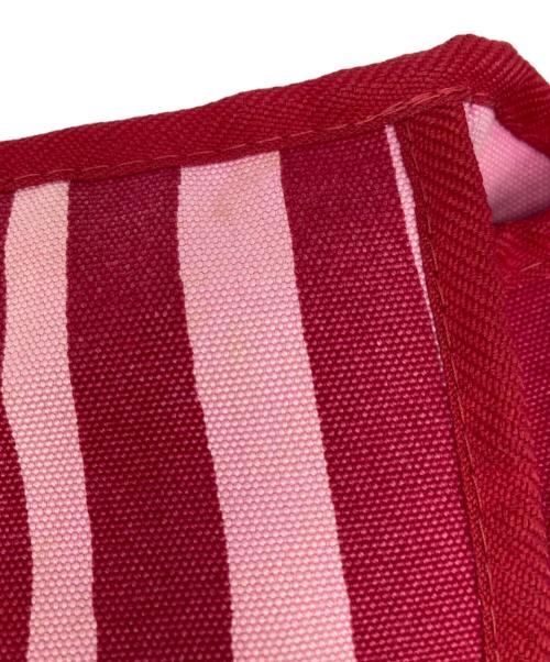 marimekko（マリメッコ）marimekko (マリメッコ) ストライプキャンバスショルダーバッグ ピンクの古着・服飾アイテム