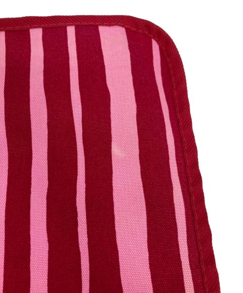 marimekko（マリメッコ）marimekko (マリメッコ) ストライプキャンバスショルダーバッグ ピンクの古着・服飾アイテム