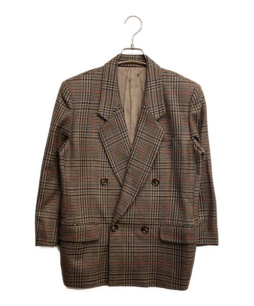 Burberry's（バーバリー）Burberry's (バーバリー) ダブルチェックジャケット ブラウン サイズ:7ARの古着・服飾アイテム