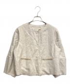 ANAYIアナイ）の古着「リネン混ノーカラージャケット」｜ベージュ