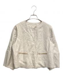 ANAYI（アナイ）の古着「リネン混ノーカラージャケット」｜ベージュ