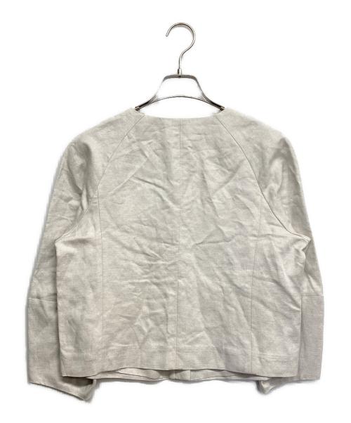 ANAYI（アナイ）ANAYI (アナイ) リネン混ノーカラージャケット ベージュ サイズ:38の古着・服飾アイテム