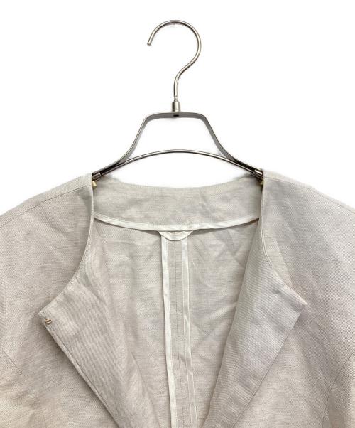 ANAYI（アナイ）ANAYI (アナイ) リネン混ノーカラージャケット ベージュ サイズ:38の古着・服飾アイテム