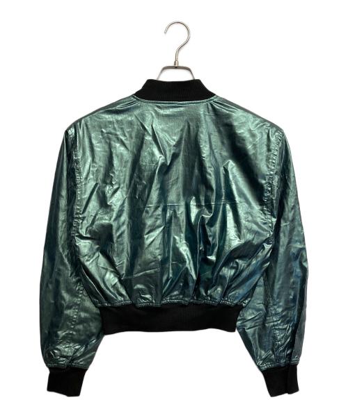 KATHARINE HAMNETT（キャサリンハムネット）KATHARINE HAMNETT (キャサリンハムネット) polyurethane bomber jacket ブルー サイズ:Mの古着・服飾アイテム