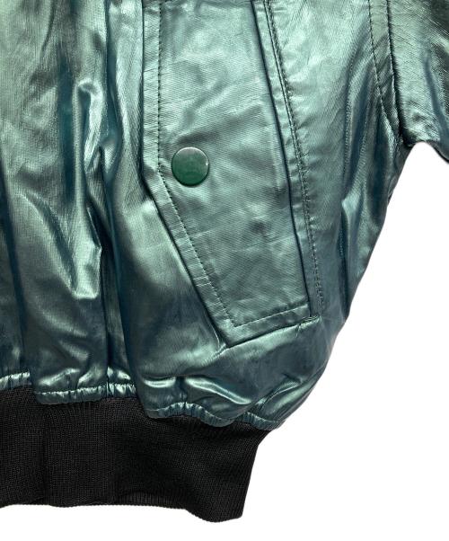 KATHARINE HAMNETT（キャサリンハムネット）KATHARINE HAMNETT (キャサリンハムネット) polyurethane bomber jacket ブルー サイズ:Mの古着・服飾アイテム