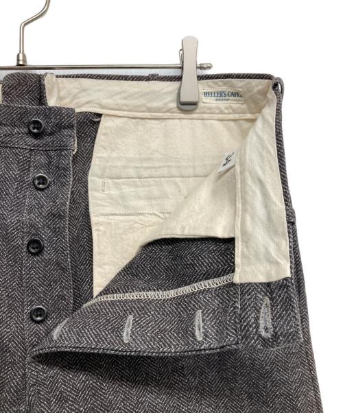 Heller's cafe（ヘラーズカフェ）HELLER'S CAFE (ヘラーズカフェ) ヘリンボーントラウザーパンツ グレー サイズ:34の古着・服飾アイテム