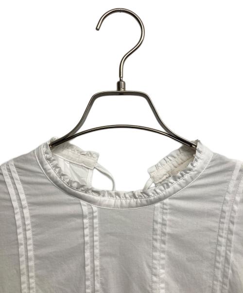 BALLSEY（ボールジィ）BALLSEY (ボールジィ) コットンレースコンビ ヨークギャザーチュニックブラウス ホワイト サイズ:36の古着・服飾アイテム