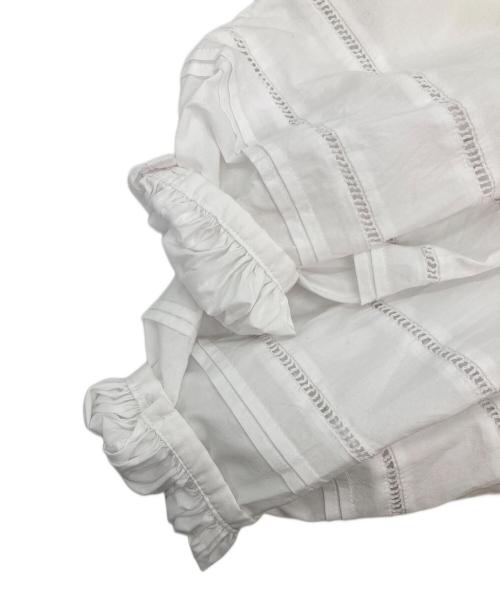 BALLSEY（ボールジィ）BALLSEY (ボールジィ) コットンレースコンビ ヨークギャザーチュニックブラウス ホワイト サイズ:36の古着・服飾アイテム