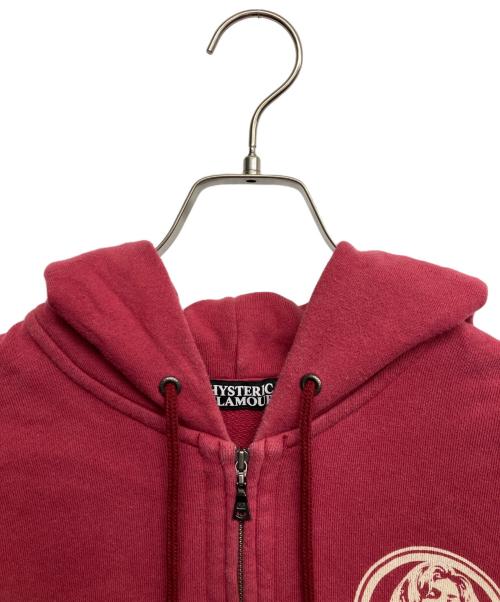 Hysteric Glamour（ヒステリックグラマー）Hysteric Glamour (ヒステリックグラマー) プリントジップアップパーカー レッド サイズ:Mの古着・服飾アイテム