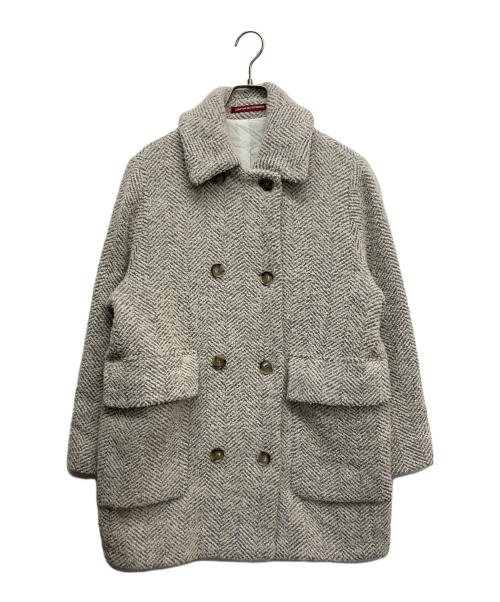Comptoir des Cotonniers（コントワー・デ・コトニエ）Comptoir des Cotonniers (コントワー・デ・コトニエ) ウールツイードミドルコート ホワイト サイズ:9の古着・服飾アイテム