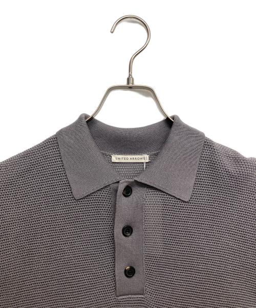 UNITED ARROWS（ユナイテッドアローズ）UNITED ARROWS (ユナイテッドアローズ) バーズアイ ニット ポロシャツ グレー サイズ:S 未使用品の古着・服飾アイテム