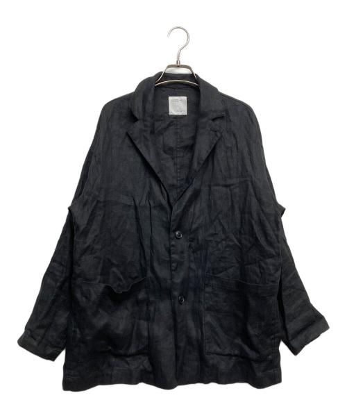 KAGURE（カグレ）kagure (カグレ) リネンテーラードジャケット ブラック サイズ:Mの古着・服飾アイテム