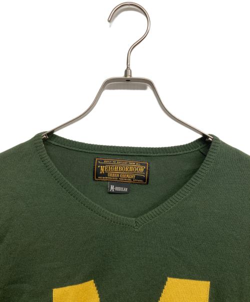 NEIGHBORHOOD（ネイバーフッド）NEIGHBORHOOD (ネイバーフッド) Vネックニット グリーン サイズ:M 未使用品の古着・服飾アイテム