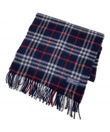 Burberry's（バーバリーズ）の古着「カシミヤウール混マフラー」｜ネイビー