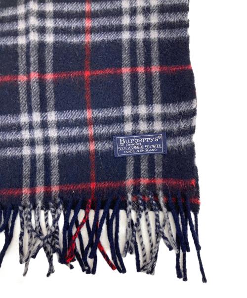 Burberry's（バーバリーズ）Burberry's (バーバリーズ) カシミヤウール混マフラー ネイビーの古着・服飾アイテム