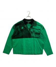 RAF SIMONS×FRED PERRY（ラフシモンズ×フレッドペリー）の古着「スウェットポロシャツ」｜グリーン