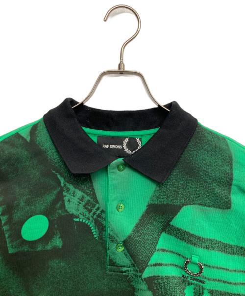 RAF SIMONS（ラフシモンズ）RAF SIMONS (ラフシモンズ) FRED PERRY (フレッドペリー) スウェットポロシャツ グリーン サイズ:Mの古着・服飾アイテム