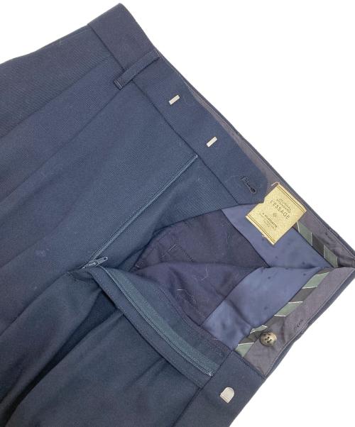 journal standard L'essage（ジャーナルスタンダード レサージュ）journal standard L'essage (ジャーナルスタンダード レサージュ) ウールトリコチン2タックワイドパンツ ネイビー サイズ:38の古着・服飾アイテム
