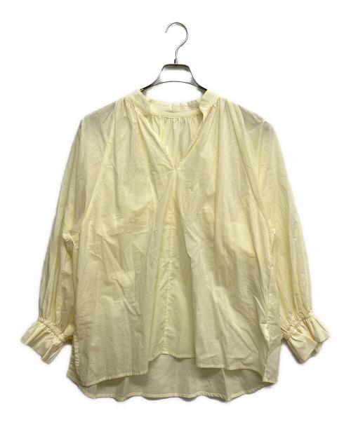 BEARDSLEY（ビアズリー）BEARDSLEY (ビアズリー) バックドレープブラウス イエロー サイズ:FREEの古着・服飾アイテム