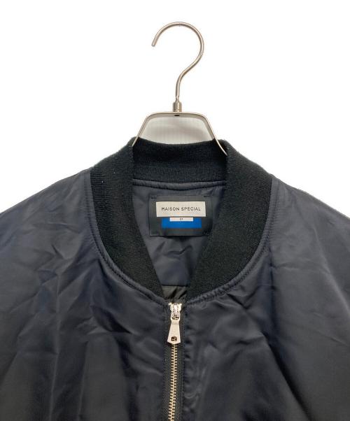 MAISON SPECIAL（メゾンスペシャル）MAISON SPECIAL (メゾンスペシャル) Prime-Over Nylon MA-1 Bomber Jacket ブラック サイズ:1の古着・服飾アイテム