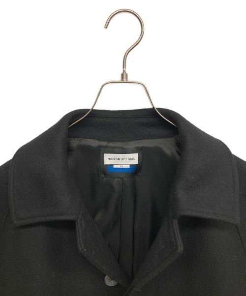MAISON SPECIAL（メゾンスペシャル）MAISON SPECIAL (メゾンスペシャル) Super140s Prime-Over Melton Balmachan Coat ブラック サイズ:1の古着・服飾アイテム