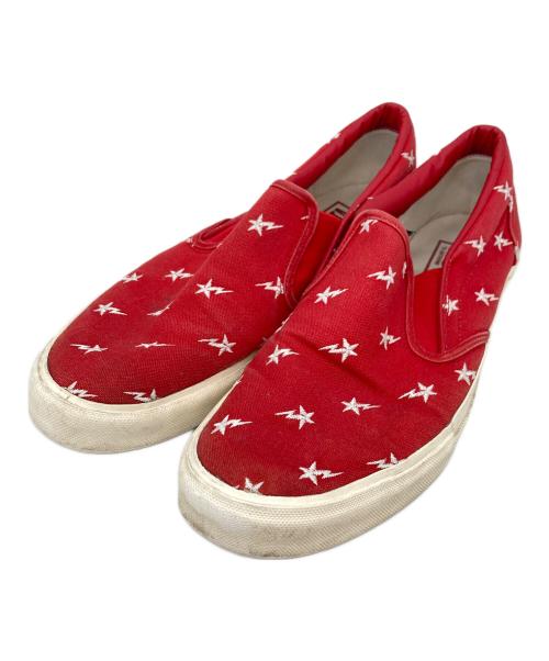 A BATHING APE（アベイシングエイプ）A BATHING APE (ア ベイシング エイプ) ENBOSSING STA SLIPON レッド サイズ:27の古着・服飾アイテム