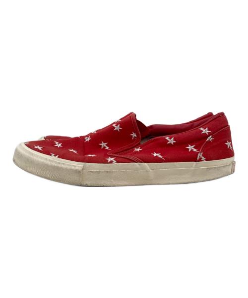 A BATHING APE（アベイシングエイプ）A BATHING APE (ア ベイシング エイプ) ENBOSSING STA SLIPON レッド サイズ:27の古着・服飾アイテム