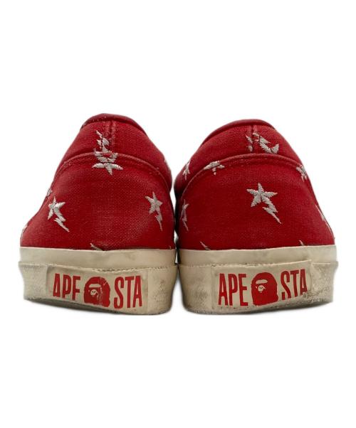 A BATHING APE（アベイシングエイプ）A BATHING APE (ア ベイシング エイプ) ENBOSSING STA SLIPON レッド サイズ:27の古着・服飾アイテム